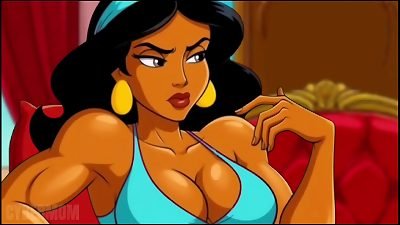 Aladdin and princess Jasmine make Shameful dreams to the Genie. animation porn Parody.