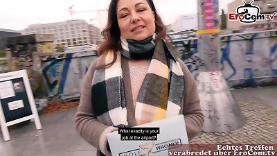 chubby german mommy with brown hair pick up at the street