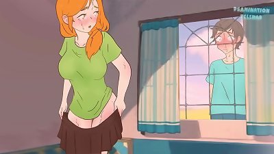 Steve spies on Alex taking off her skirt (he eyed her naked pussy) Minecraft hentai cartoon Parody ! 2025